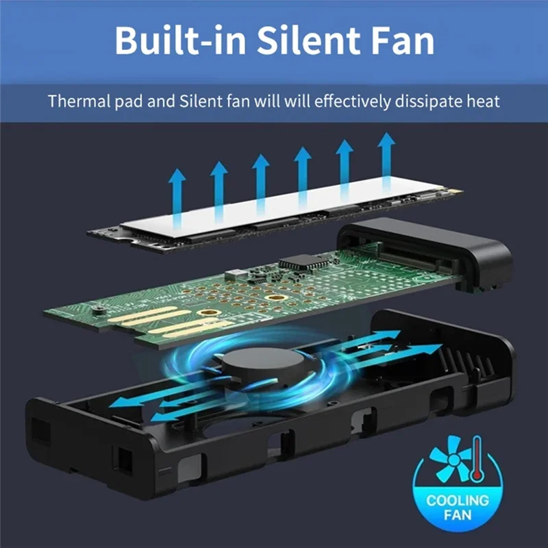 

SB-M2 SSD Case M.2 Nvme SATA SSD Enclosure Adapter 10Gbps USB 3.2 Gen2 USB C External Enclosure Supports M And B M Keys