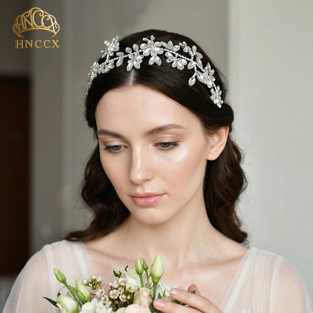 HNCCX Luxury Rhinestone Bride Hair Band Handmade Wedding Headband Hair Accessories Silver Color Party Women Headwear HP239