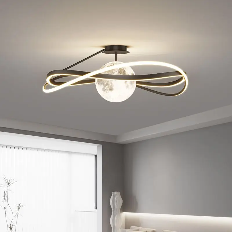 2025 New Italian Minimalist Modern Moon Design Ceiling Light Creative Main Pendant Lamp for Living Dining Room Room Decor
