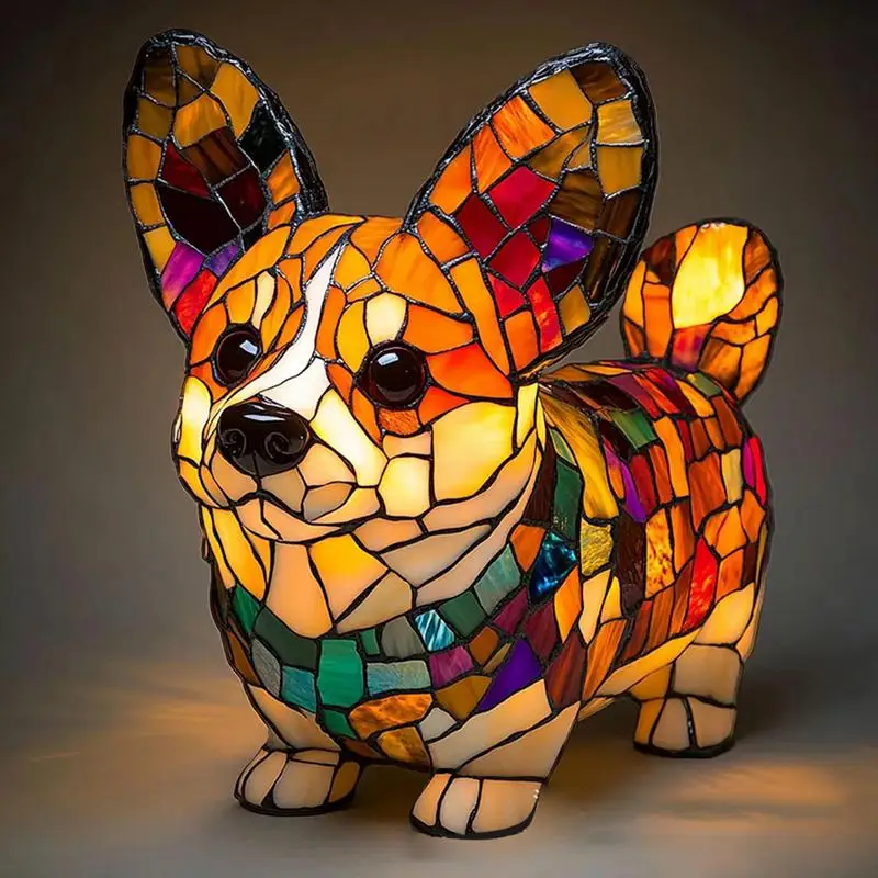Hars Tafellamp Dierenserie Kat Hond Nachtkastje LED Nachtlampje Thuis Ornament voor Woonkamer Slaapkamer Kantoor Home Decoraties