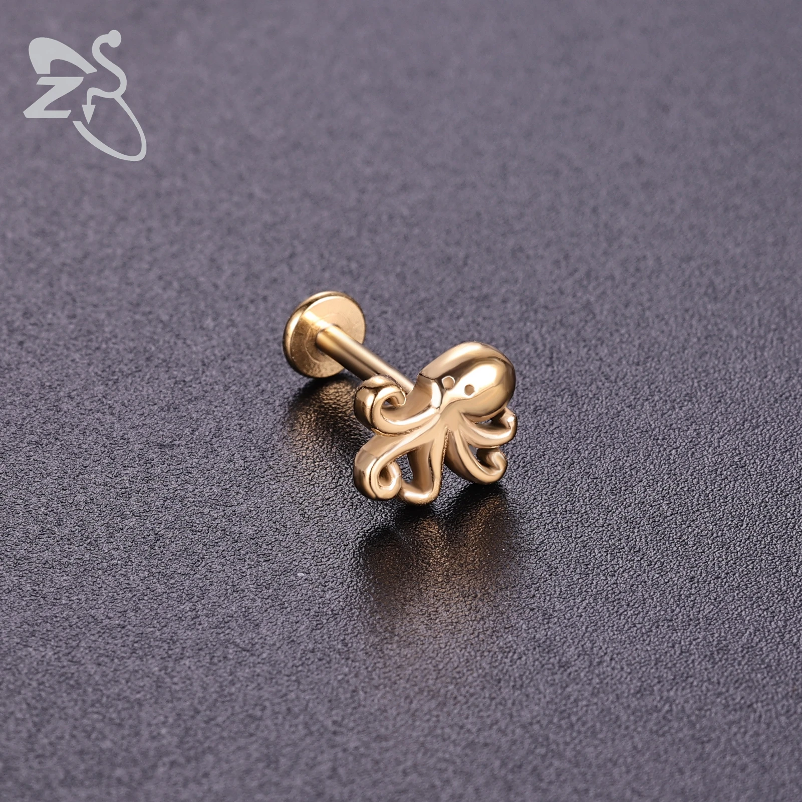 ZS 1 PC 16G Stainless Steel Labret Lip Piercing Women Girls Insect Flower Shape Ear Cartilage Lobe Helix Piercings Earring 6/8MM