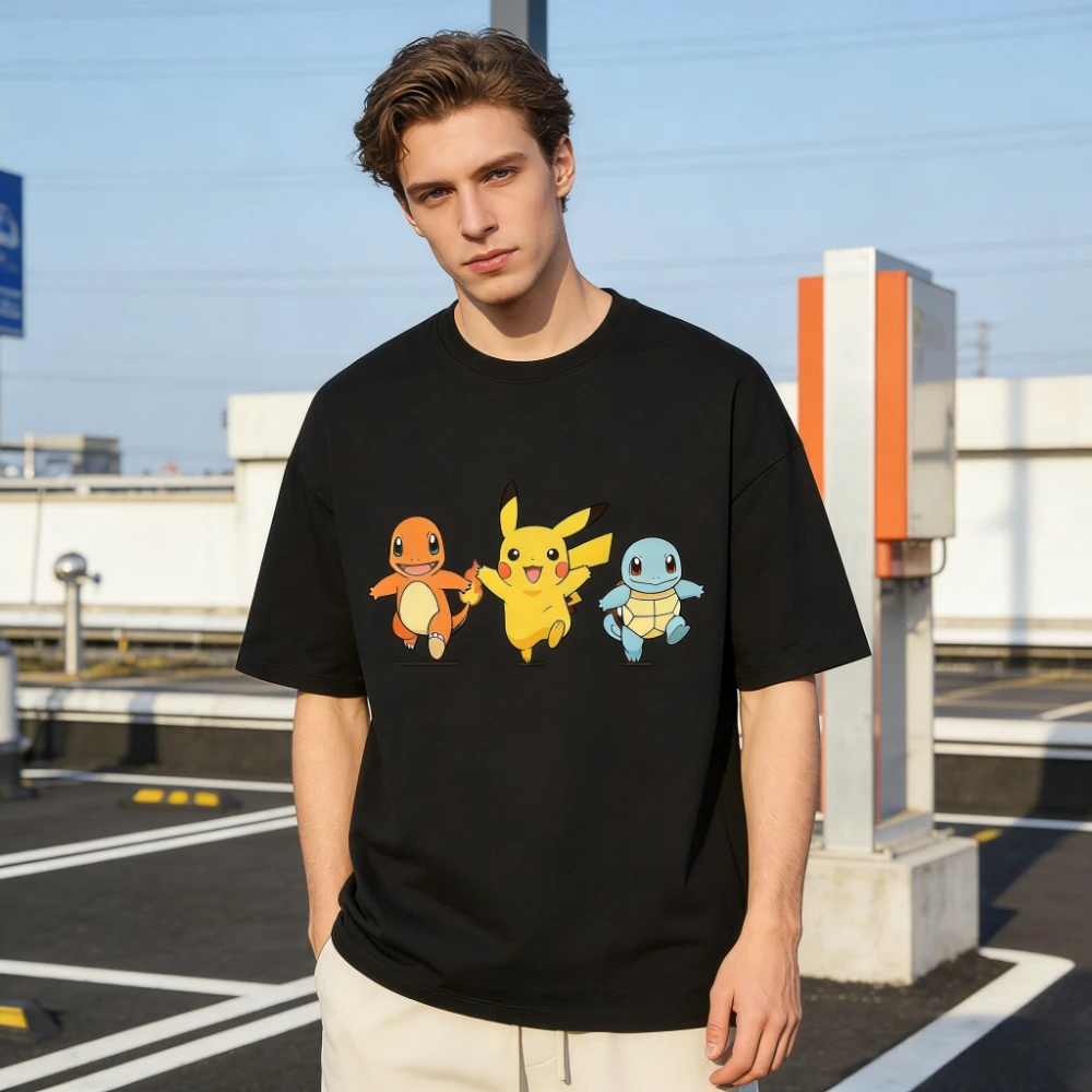 2026 Pokemon T-shirt Pure Cotton Casual T-shirt Round Neck T-shirt Short Sleeve Clothing Summer Sports Casual Short Sleeve Top