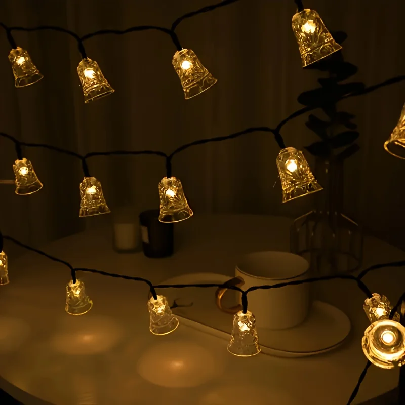 Solar String Lights Outdoor 5m 20 LEDS Solar Bell String Lights 8 Modes Waterproof Lamp Christmas Fairy Lights for Garden Patio