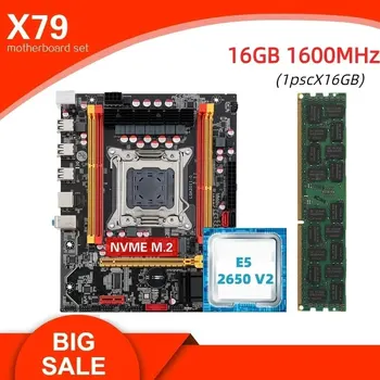 Kllisre X79 anakart kiti XEON XEON E5 2650 V2 LGA 2011 CPU 1 adet X 16GB bellek DDR3 1600 ECC RAM