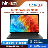 Ninkear T40 Laptop TouchScreen 2 in 1 Tablet Intel N100 14 Inch FHD 16GB DDR5+512GB SSD Wifi 6 RGB Backlit Keyboard With Stylus