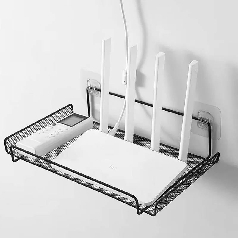 1-3PCS No Drill Wall Mount Shelf Multifunctional Storage Rack Cable Box Organizer for Router Books Decor Home Office Kitchen Use