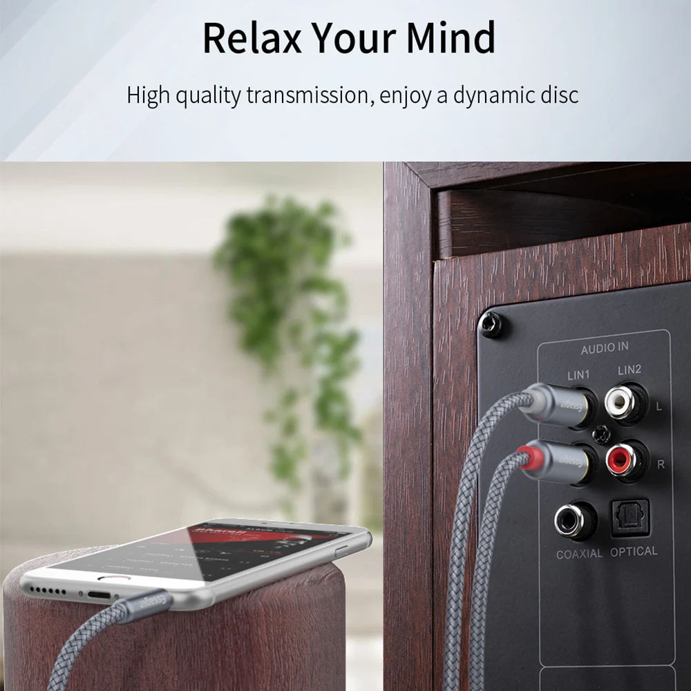 كابل 2RCA إلى 3.5 كابل الصوت 3.5 مللي متر جاك rca aux كابل 0.5 متر 1 متر 2 متر 5 متر للهاتف Edifer المسرح المنزلي DVD 2RCA كابل الصوت