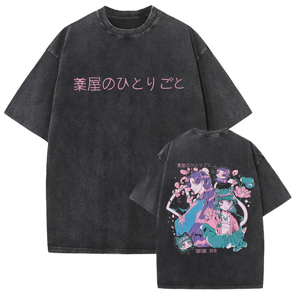 

Washed Vintage Anime The Apothecary Diaries T Shirts Funny Kawaii Cute Maomao Merch T Shirt Men Women Casual Oversized T-shirt