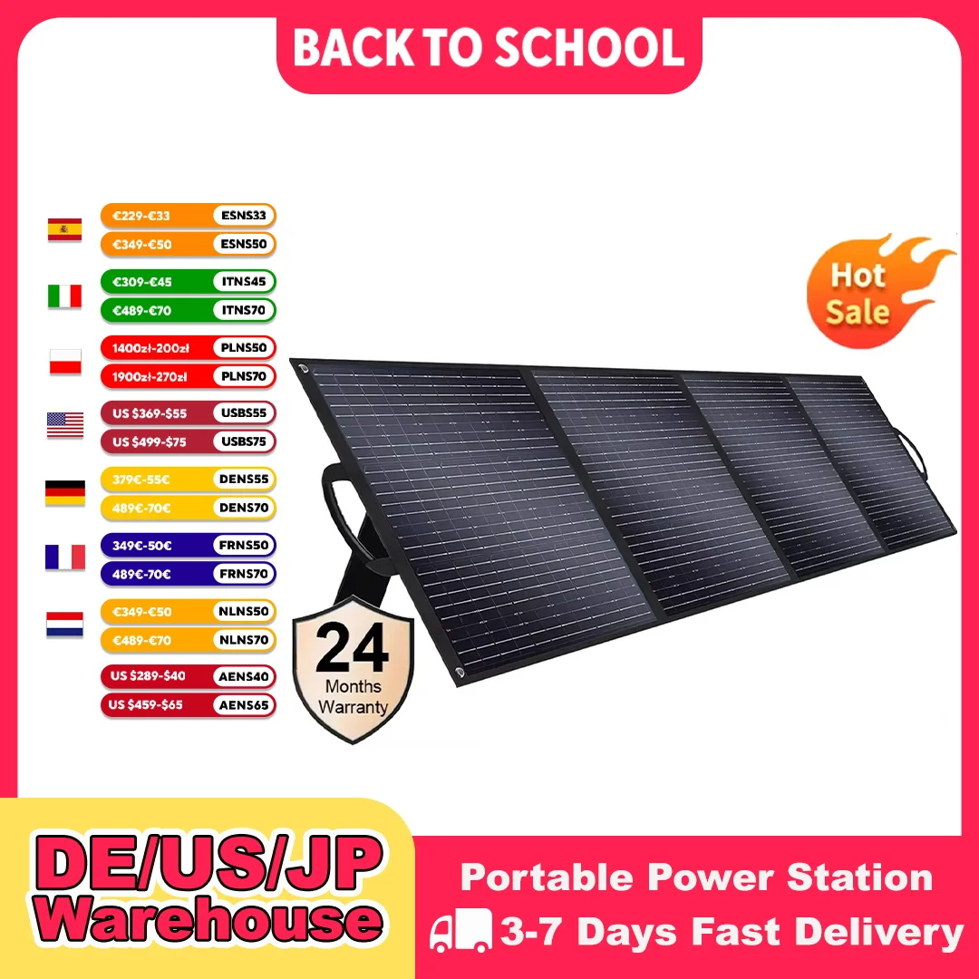 SOLARPLAY 200 W tragbares faltbares Solarpanel 18 V flexibles Solarpanel für Familien-Camping-Ausflug für Tourismus-Camping-Kraftwerk