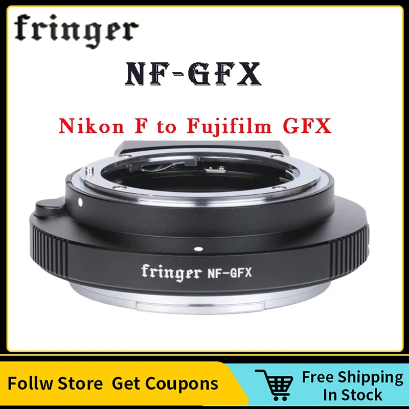 

Fringer NF-GFX Lens Adapter Ring For Nikon F Mount Lenses to Fujifilm GFX Cameras GFX100 GFX100S GFX50S GFX50R