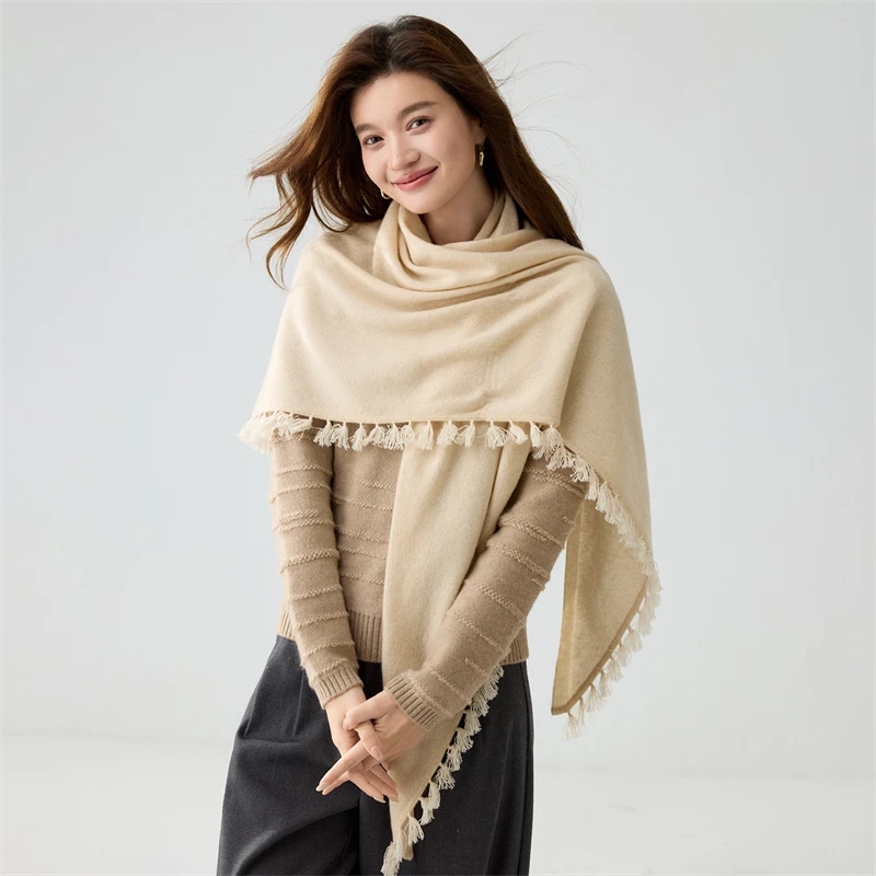 Spring Autumn Women 100% Premium Fine-Spun Cashmere Hand-Knitted 3 Spring Autumn Women 100% Premium Fine-Spun Cashmere Hand-Knitted