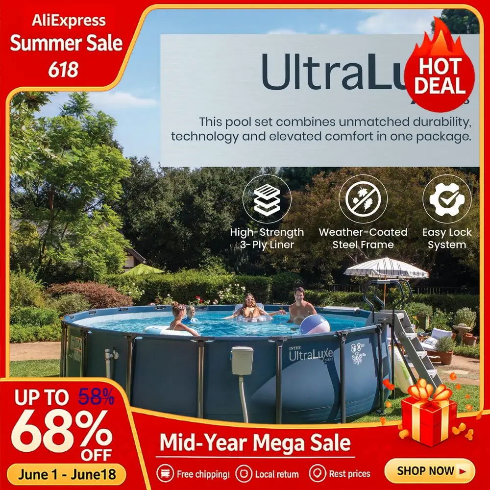

20 ft x 52 in Round Outdoor Above Ground Pool Set, Smart WiFi Enabled Large Swimming Pool for Family and Adults Custom