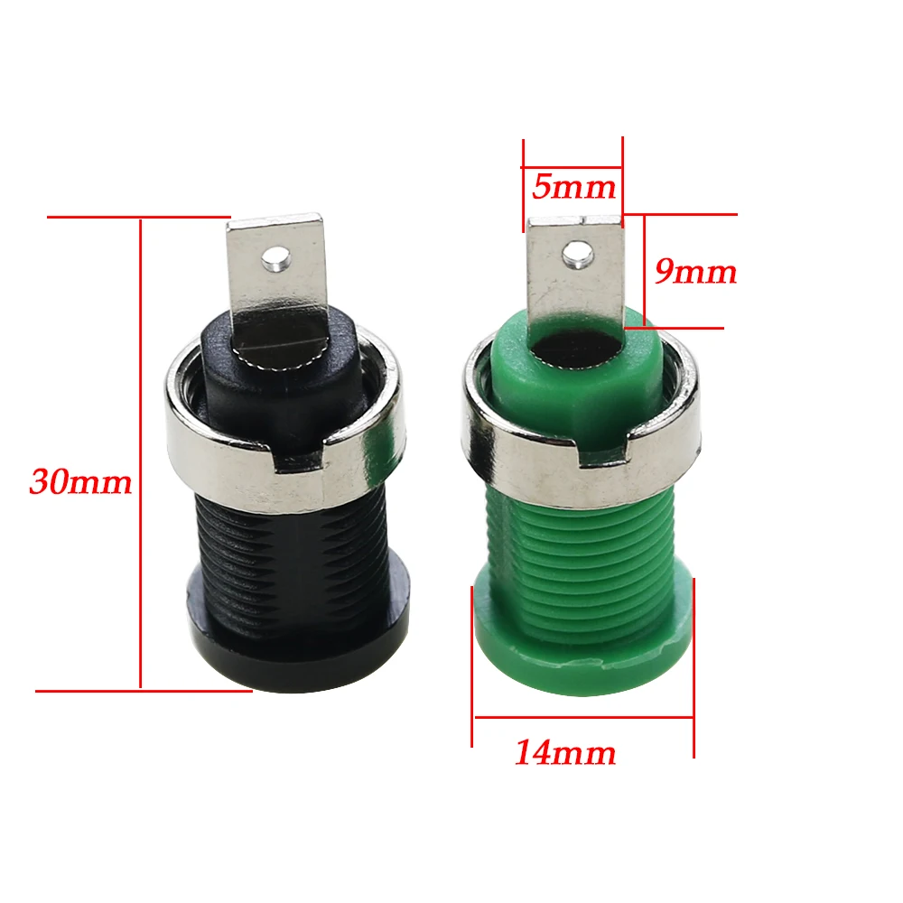 10Pcs 6 Color 4mm Banana Binding Post Test Connector 4mm Banana Female Socket Plug Jack Adapter DIY Red Black Green Yellow Blue