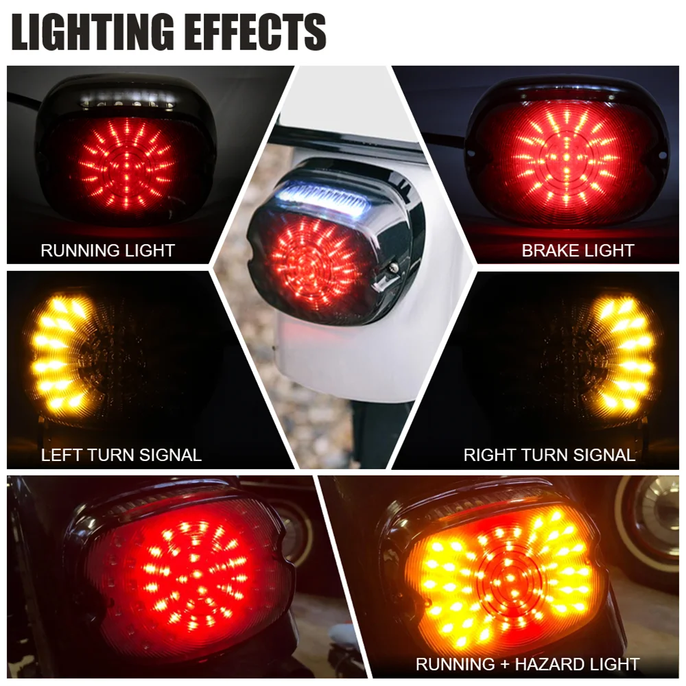 Motorcycle Tail Rear Light LED Rear Lamp Brake Stop Taillight for Harley-Davidson Sportster Softail Dyna Lay Down Super Glide view 5