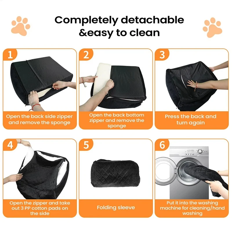 Pet Car Seat Pet Seat with 2 Side Pockets Puppy Automotive Cushion for Vehicle RV SUV Truck Front and Backseat Travel B-AD23