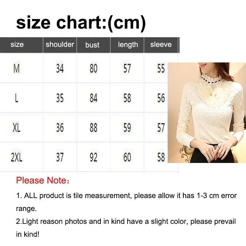 Elegant Long Sleeve Bodysuit Beaded Women Lace Blouse Shirts Crochet Tops Blusas Mesh Chiffon Blouse Female Clothing