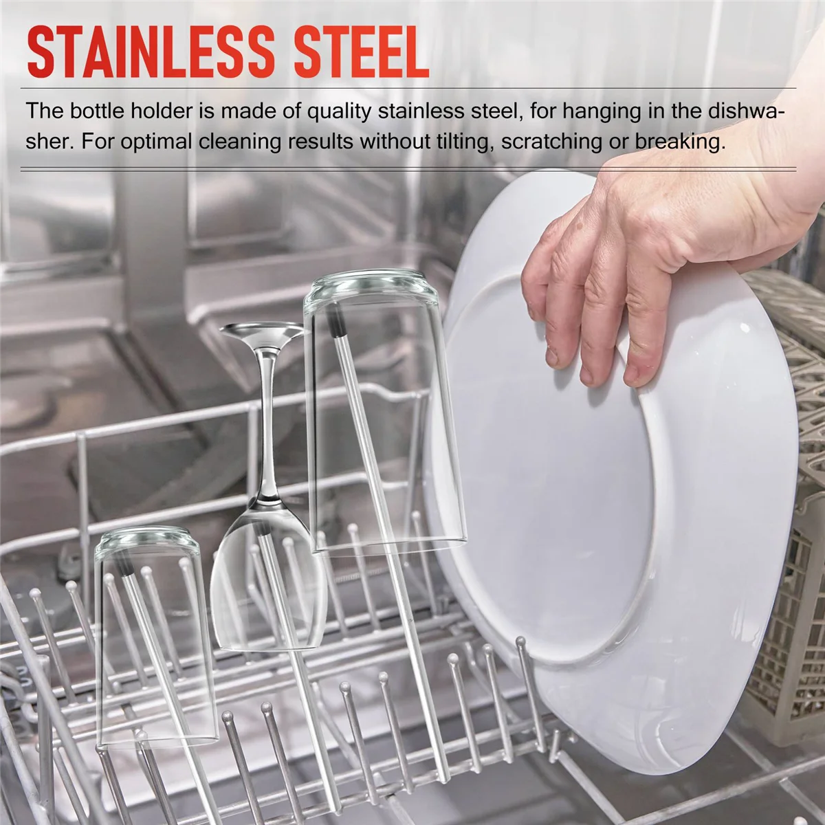 Inserto para lavavajillas compatible con botellas Sodastream, portabotellas universal adecuado para todos los lavavajillas estándar