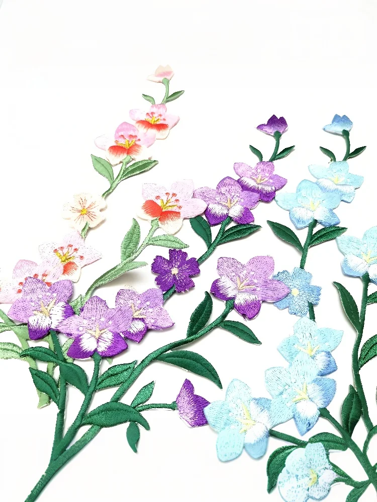 Blumen-Bügelsticker, bestickte Aufnäher, Abziehbilder, Röcke, Kleidungszubehör, dekorative Stoffaufnäher – Detail 8