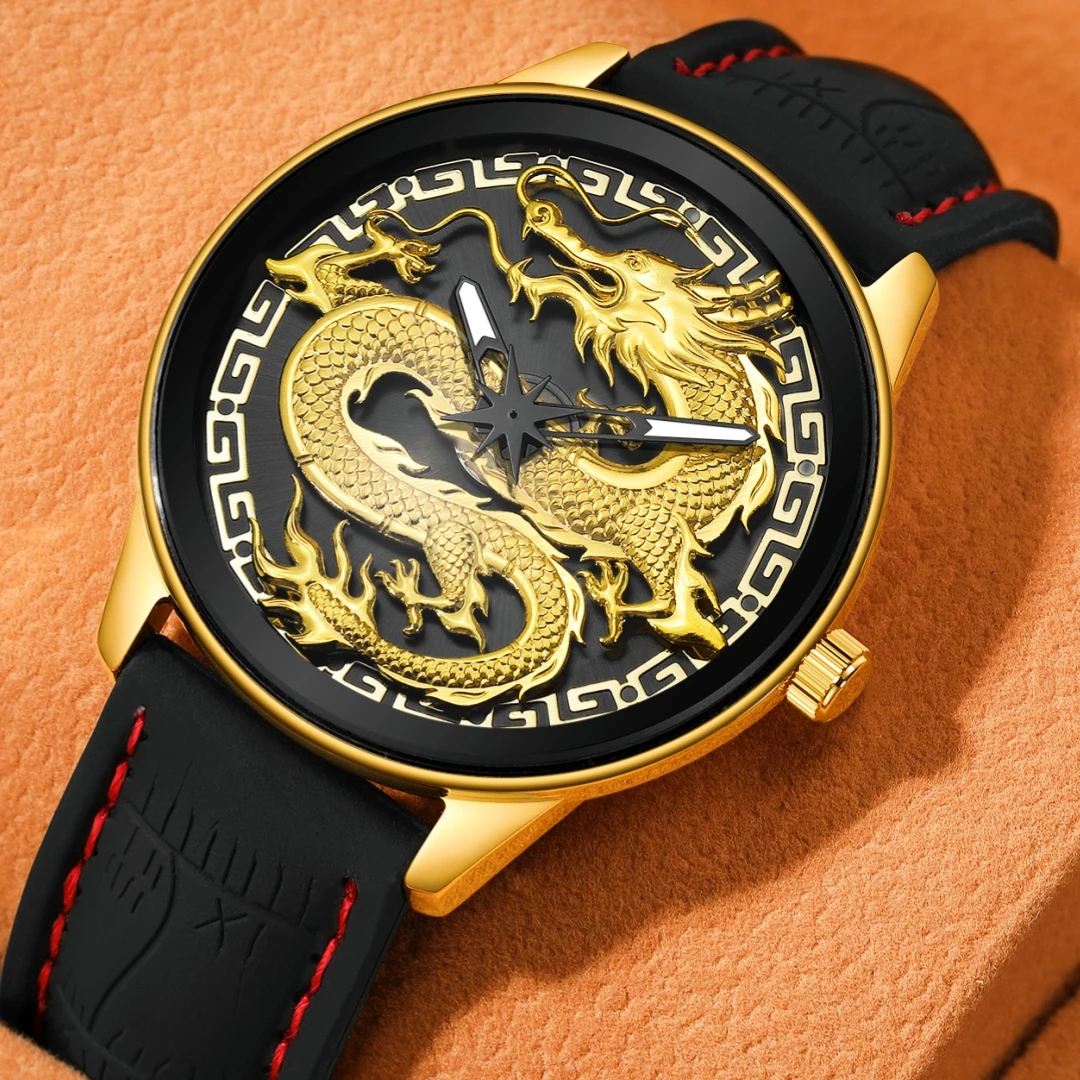 Men Wristwatch Quartz Military Sport Original Male Clock Top Brand Luxury Chinese Dragon Watch Gift 2024