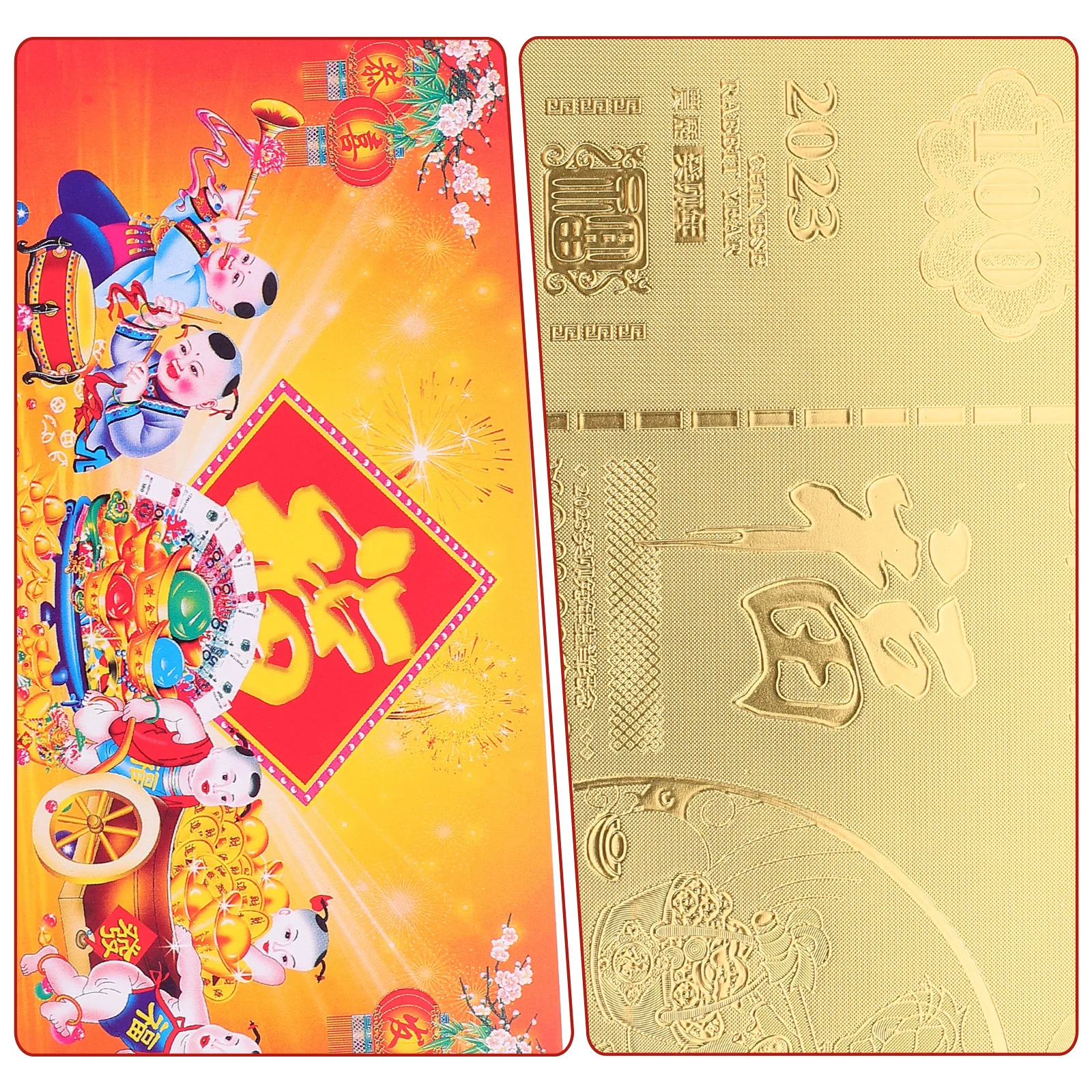 10 Stück Goldfolie Kaninchen Jahresnotiz Roter Umschlag Chinesisches Neujahrsgeschenk Glücksgeldbeutel Festival Dekor Frühlingsfeier Handwerk