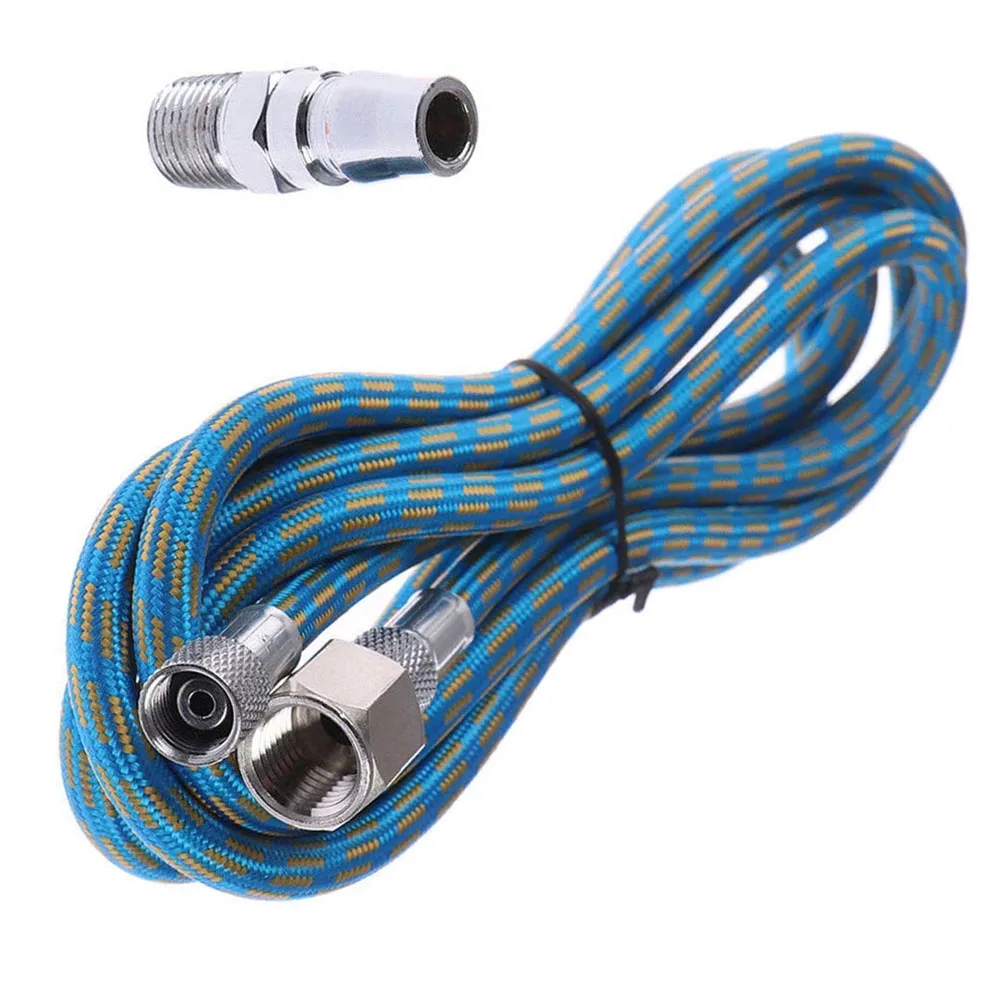 

2Pcs Set 5.9ft Nylon Braided Airbrush Hose BSPT 1/8" Airbrush Accessory Connect To Air Compressor Male Connector Power Tool Part