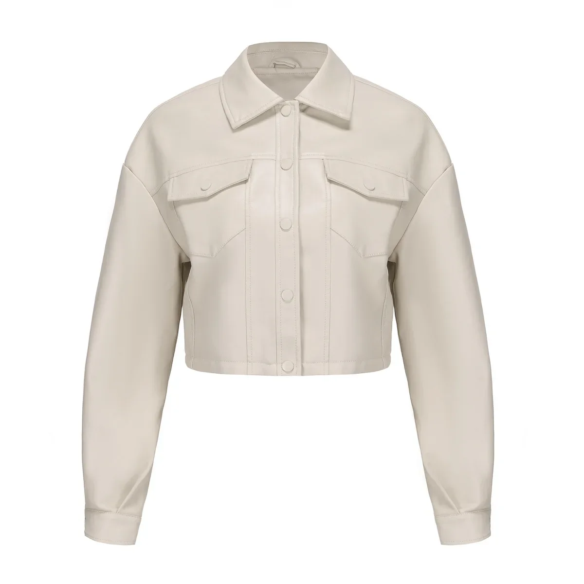 Autumn Streetwear Vintage Overcoat Jacket Women Faux Leather Coat Pu Moto Biker Outerwear Turn Down Collar Single Breasted