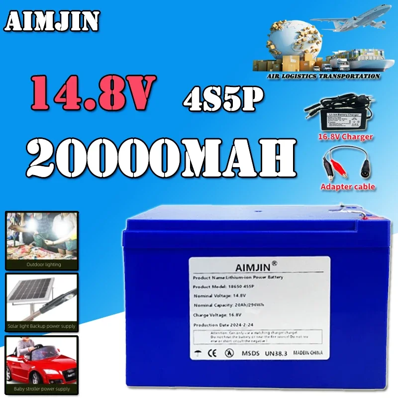 

18650 4S5P 14.8V 20Ah Lithium-ion Battery Pack Built-in BMS Suitable for 16.8V Equipment, High-power Inverter, Tourist Car Solar