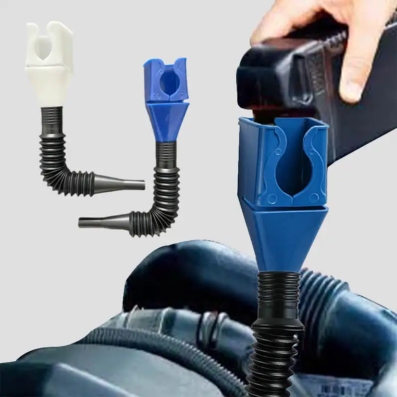 Car Snap Fuel Funnel Plastic Flexible Automotive Draining Refueling Funnel for Water Gasoline Coolant Transmission Engine Oil