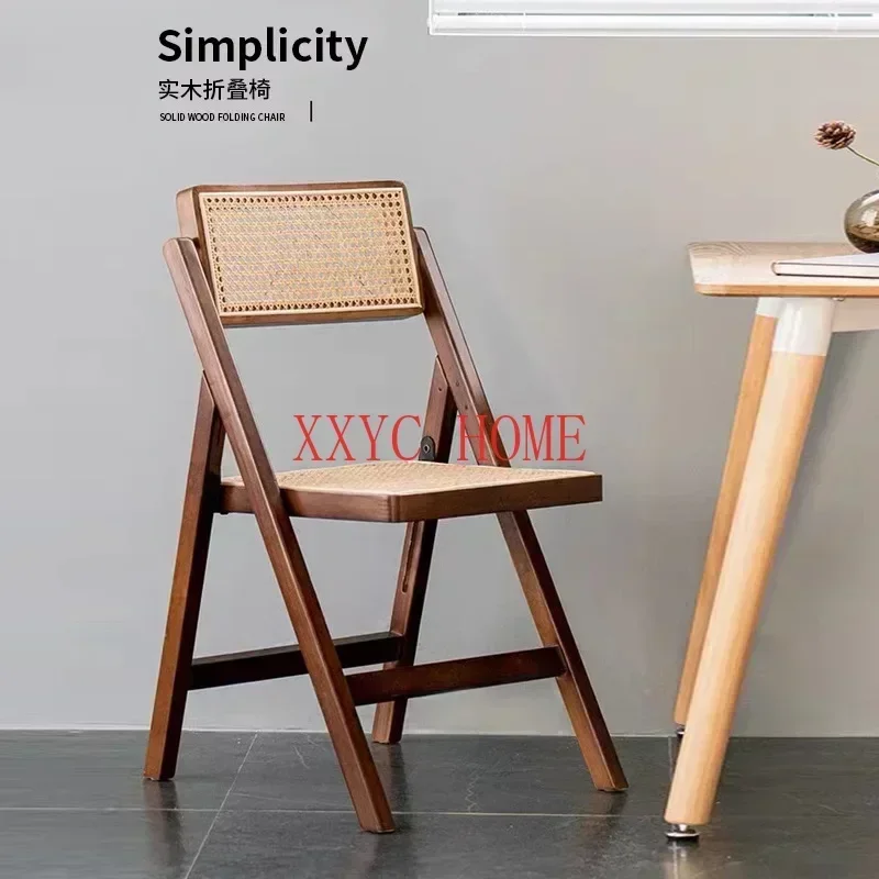 Wuli Solid Wood Folding Chair Home Back  Solid Wood Dining  Office Computer  Stool New Hot Sale 2024 DropShipping