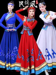 New Mongolian dance performance costume female folk dance dress Inner Mongolia performance Mongolian chopstick dance long skirt