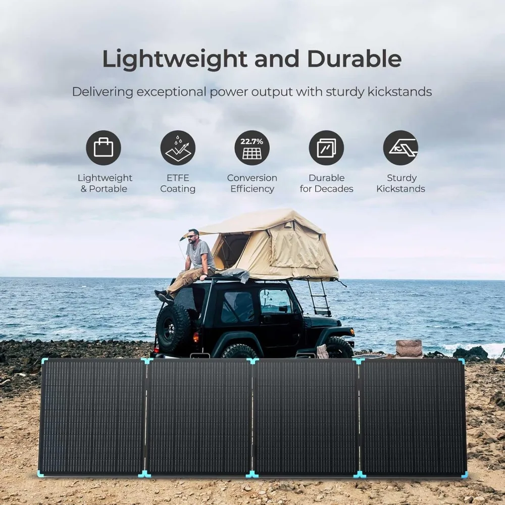 Lightweight Portable Solar Carrying Case, Foldable Solar Panels, Durable and Waterproof, Equipped with a Sturdy Bracket, 400W