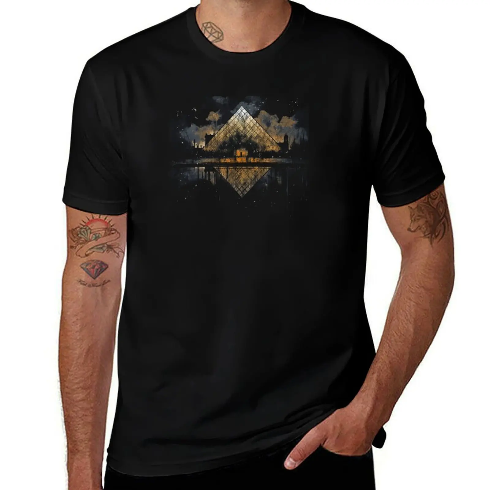 The Louvre Museum - Distressed Vintage Street Art Landmarks T-Shirt Louboutins shirts graphic anime shirt mens t shirt