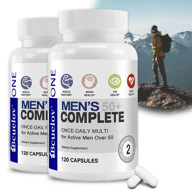 Men's 50+ Daily Super Multivitamin, High Potency Formula for Brain