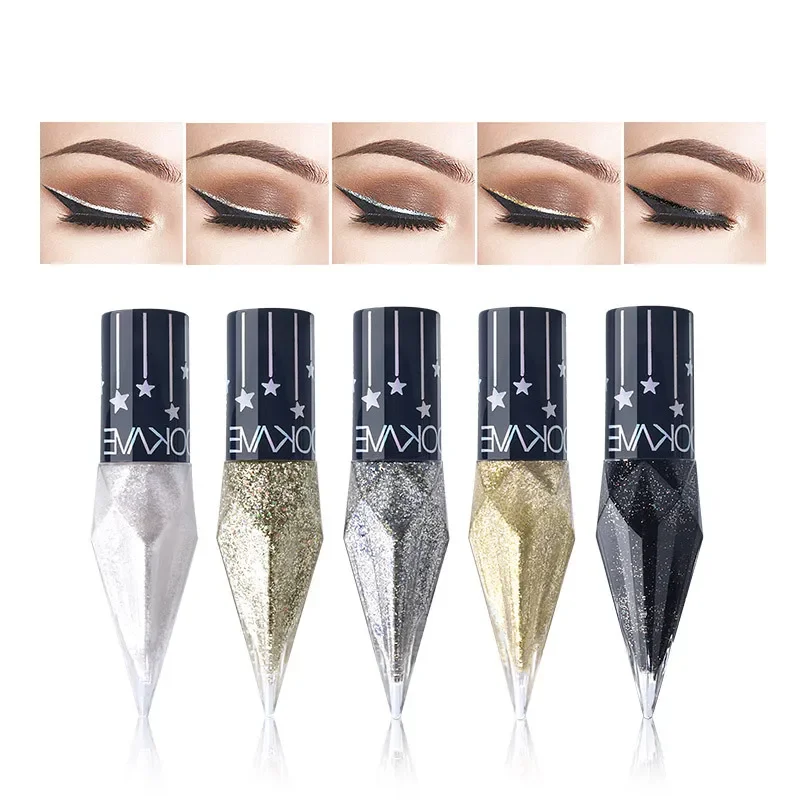 Shiny EyeLiners Eye Shadow Pearlescent Diamond Waterproof Liquid Sequins Smooth Shiny Eyeliner Liquid Glitter Makeup for Women