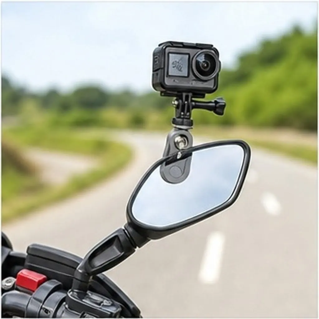 Rearview Mirror Bracket Aluminum Alloy Lightweight Compact Design Cnc Machined for Motorcycle Motorbike Secure Camera Mounting