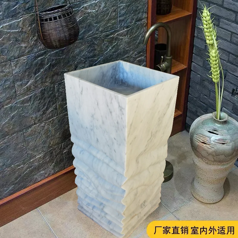 Marmeren gerimpelde golven geïntegreerd, kolomwastafel, wastafel