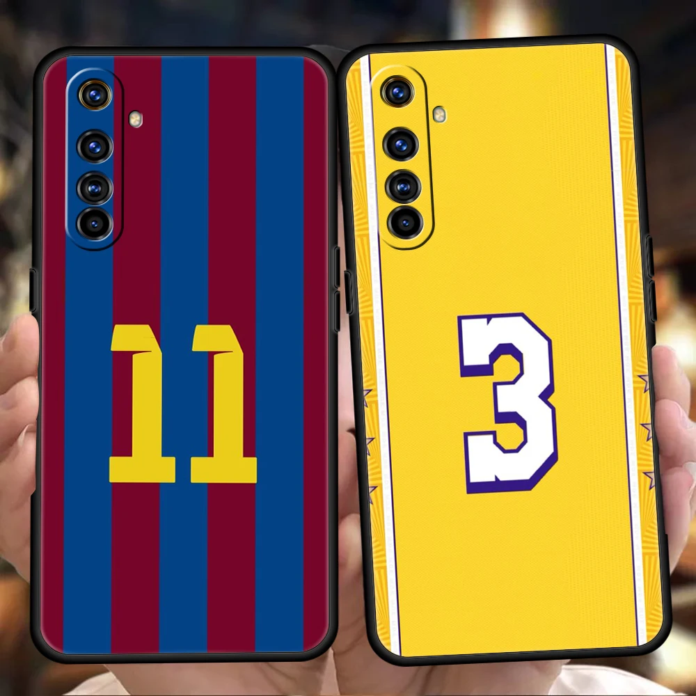 Player Numbers Phoen Case Cover For Realme 9 8 7 6 Pro C25 C21 C21Y C11 C35 GT2 GT Neo 2 3 3T Pro Plus 5G Silicone Shell Fundas