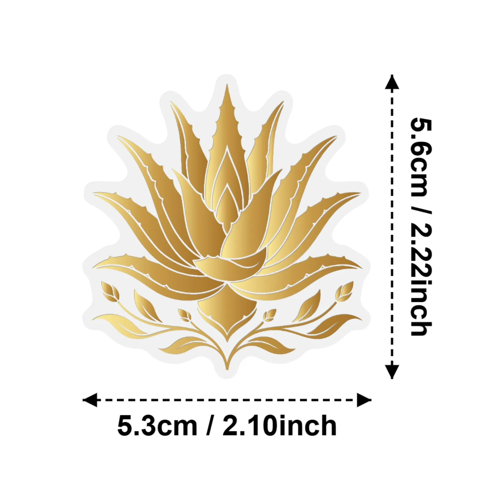 

50PCS Transparent Gold Plant Flowers Cartoon Stickers for Laptop Skateboard Scrapbooking Diary Waterproof Decoration Gift Decals