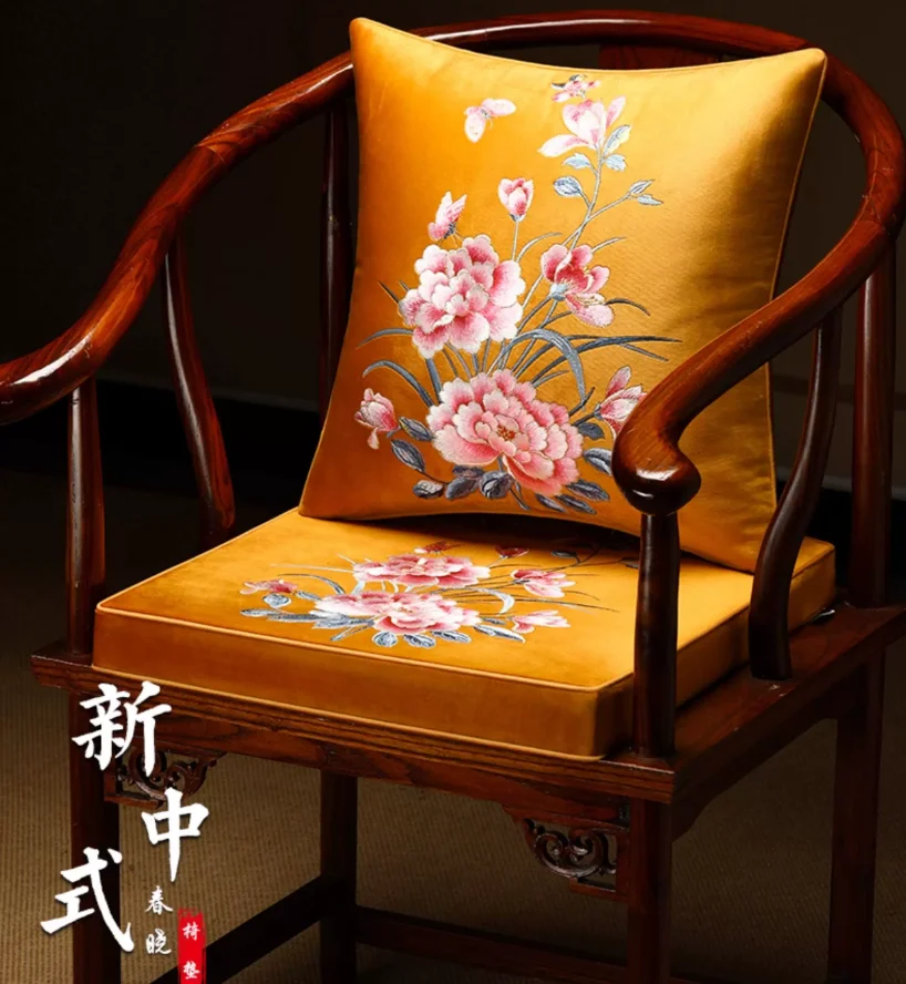 chinese‑style-embroidered-velvet-chair-cushion-for-mahogany-chairs-thick-sponge-seat-pad-for-solid‑wood-round-chairs-armchair
