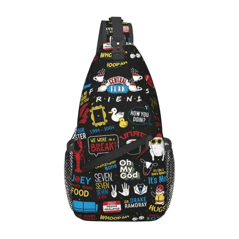 

Custom Fashion TV Show Friends Symbol Sling Crossbody Backpack Men Shoulder Chest Bag for Traveling