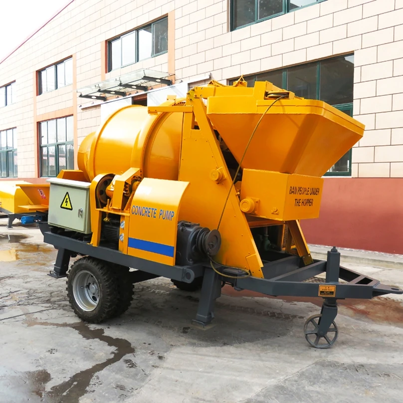 خلاط خرسانة صغير متنقل كهربائي مع مضخة خلاط مقطورة الخرسانة مضخة خلاط الخرسانة ذاتية التحميل #6