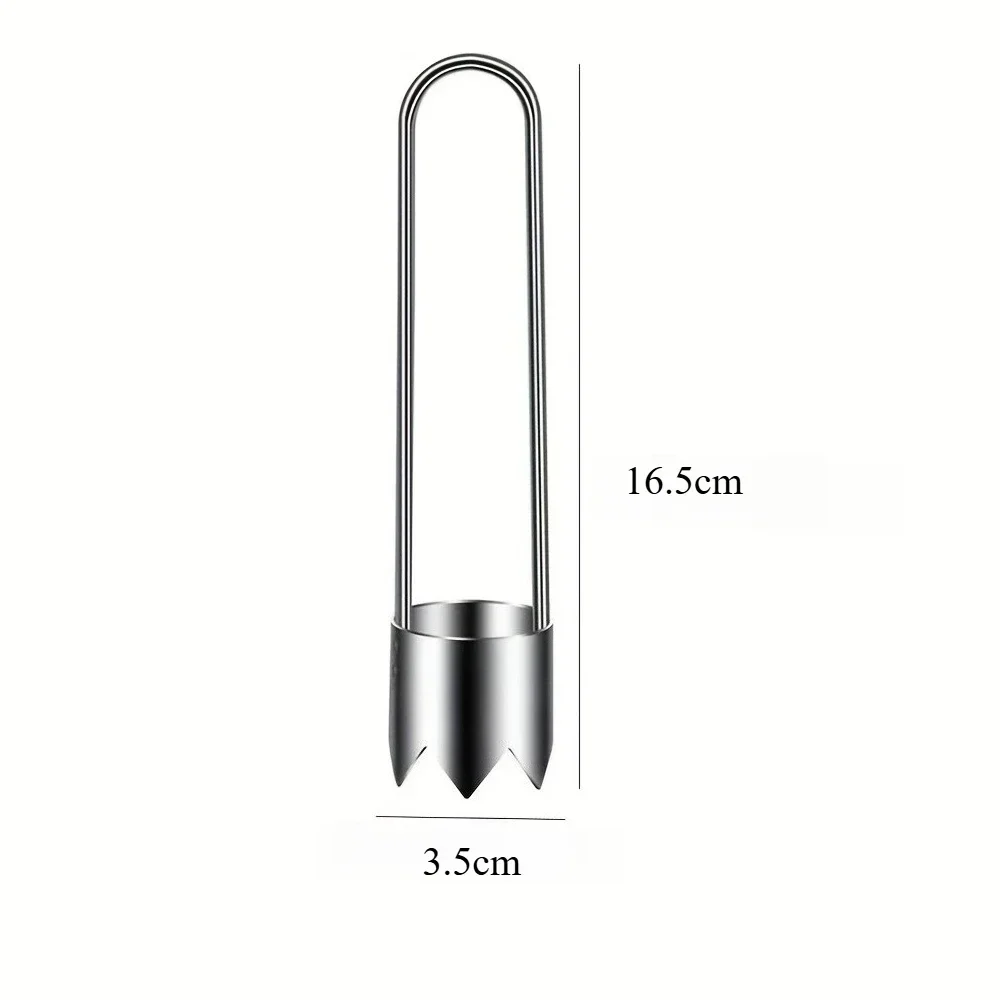 1pc Stainless Steel Fruit & Vegetable Corer Red Bell Pepper Seed Remover Universal Kitchen Gadget for Apple Pear Tomato Pepper view 6