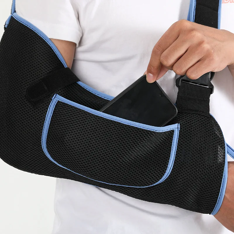 Unisex Breathable Arm Guard with Phone Storage Space Hands Elbow Wrist Injuried Orthosis Postoperative Recovery Support Strap
