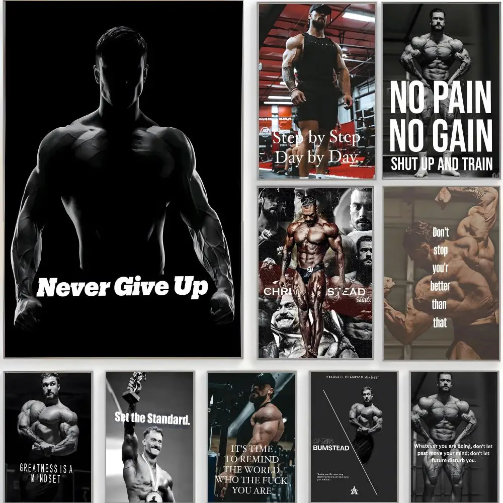 Chris Bumstead Bodybuilder Fitness Motivational Quotes Poster Classic Wall Art  Home Decor  Peel and Stick Unframed