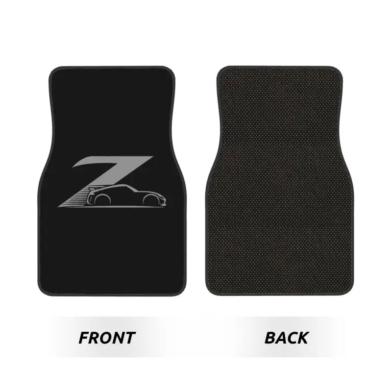 370z Custom Gray Japanese Street Race Car Floor Mats Set of 4 Pcs Car Front and Rear Foot Mats with Non-Slip Rubber Backing