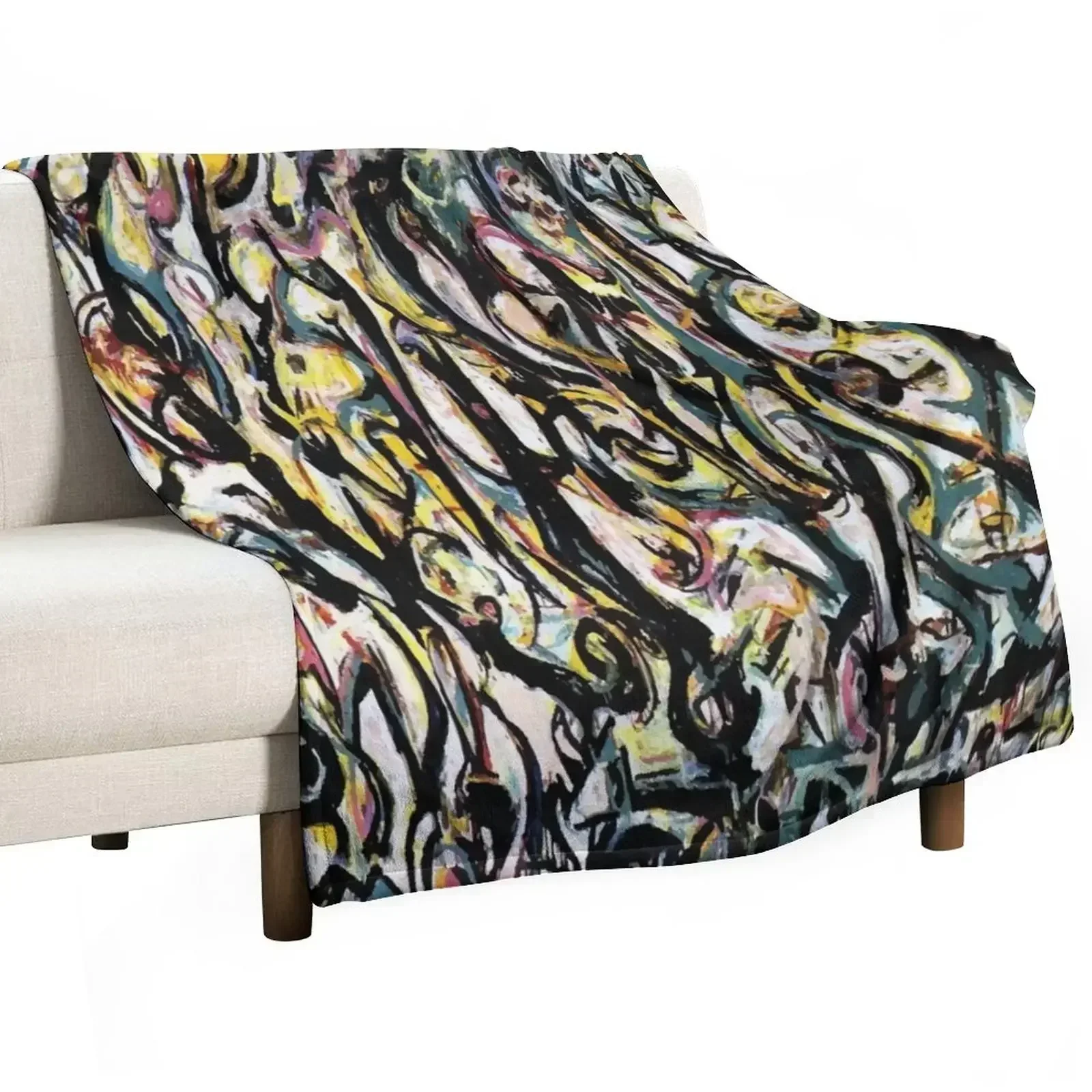 Jackson Pollack | Mural Throw Blanket Decoratives blankets and throws Stuffeds warm for winter Retros Soft Plush Plaid Blankets