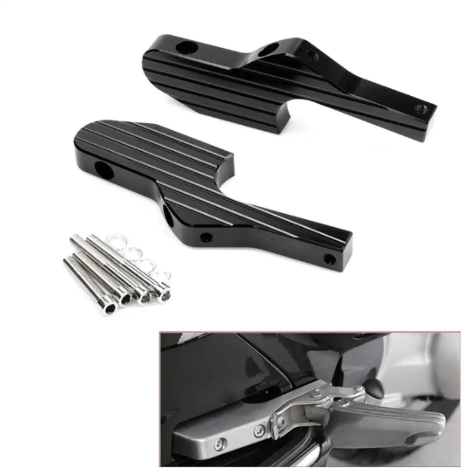 Passenger Foot Peg Extension Durable Iron Rear Footpegs Lightweight Modification for Vespa GTS 250 GTV 125