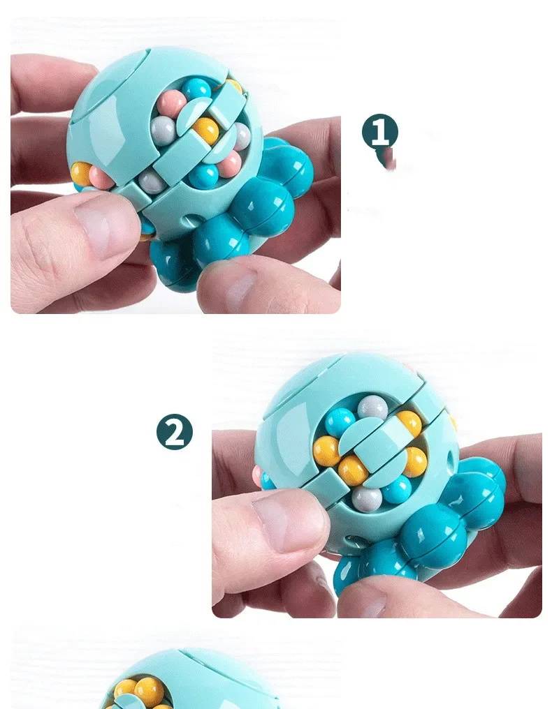 Magic Bean Cube Finger Rotating Giocattoli antistress per adulti Bambini Antistress Regali per alleviare l'ansia Puzzle