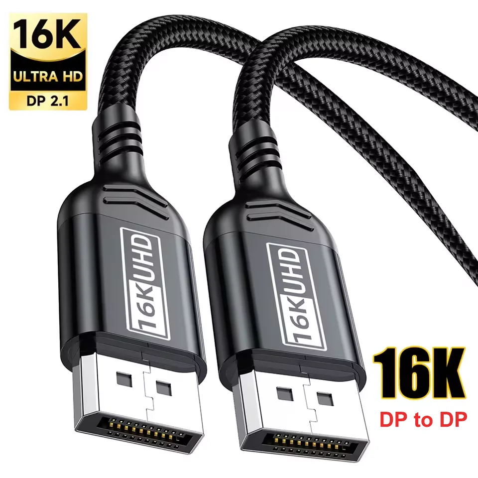 Cable DP 2.1 de 16K a 60Hz y 8K a 120Hz para TV, PC, Monitor de Juegos, Adaptador DisplayPort de 1M, 3M, 5M de Largo, HDR, VRR, Cable de Video de Alta Velocidad de 80Gbps