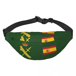 Flag Of Spain Plus Emblem Civil Guard Fanny Pack Men Women Custom Sling Crossbody Waist Bag for Traveling Phone Money Pouch